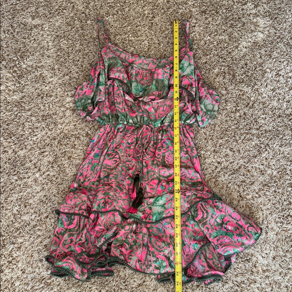 Strapless Pink and Green Dress - Picture 8 of 8